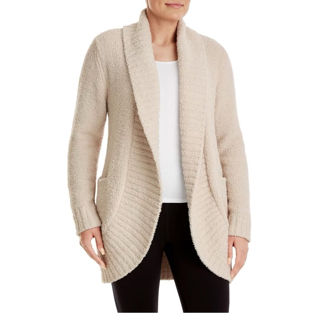 Luxury Lounge Cardigan Cozy Sherpa Oatmeal Sweater